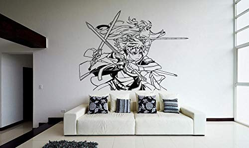 Wandtattoo Wand Vinyl Aufkleber Anime Manga Kirito Asuna Schwert Art