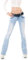 RED SEVENTY Pantaloni da donna elasticizzati in denim skinny con taglio di stivali blu sbiadito con cintura UK 6-14, Blu Wt368, 34