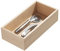 iDesign EcoWood Drawer Organiser, Paulownia Wood Kitchen Drawer Storage Insert, Kitchen Drawer Organiser for Cutlery and Utensils,Beige,25.4x12.7x6.9cm
