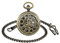 SUPBRO Damen Herren Taschenuhr Römische Loch Ziffern Analog Mechanische Kettenuhr Uhr mit Halskette Pullover Kette Bronze