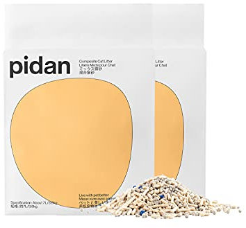 pidan Katzenstreu, klumpendes Tofu-Katzenstreu mit Bentonit, staubfrei, parfümfrei, ausgewählte Qualität, 5-fache Wasseraufnahme (2 Beutel)