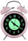 Rétro Lumineux Réveil Matin Réveil Silencieux de Chevet à Quartz, Alarme Horloge Analogique de Voyage Réveil Enfant à Piles à Double Cloche Non Tic-Tac avec Veilleuse, 4 Pouces (Rose)