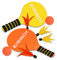 INPODAK Beach Bat and Ball Set, Kids Wooden Paddle Ball, Beach Ball Racket Set, Wood Racket Game- 2 Paddles 4 Birdies 2 Balls, Garden Family Game Toys for Boys Girls Teens Years Old