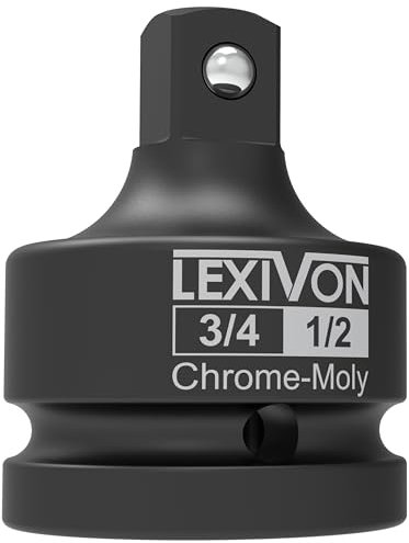 LEXIVON Adaptador de vaso de impacto de 3/4 pulgadas, reductor de 3/4 hembra x 1/2 macho | Acero de aleación de cromo-molibdeno = Totalmente resistente al impacto (LX-402)