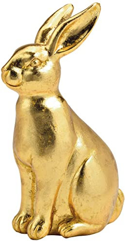 matrasa Osterhase aus Polyresin Gold - Goldener Hase Osterdeko Hasenfigur Dekohase klein (10 x 16 x 6 cm)