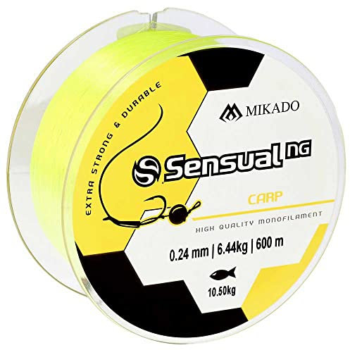 600m Mikado Sensual NG CARP Fluo gelbe monofile Angelschnur Karpfenschnur Feederschnur von Ø0,24 bis 0,45mm erhältlich (Ø0,40mm / 15,18kg)
