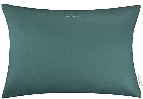 TOM TAILOR Deko Kissen Dove Signature • 2er Set Kissenbezug 40x60 dunkelgrün • Deko Wohnzimmer • ohne Füllung • Pflegeleichte Kissenhülle