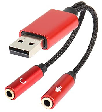 QIANRENON USB a 3.5mm Jack Audio Adaptador USB 2.0 a 1/8 Auriculare Micrófono Conector, Tarjeta Sonido Externa USB Sonido Adaptador, para PS4 PS5 Macbook MateBook Altavoce Amplificador