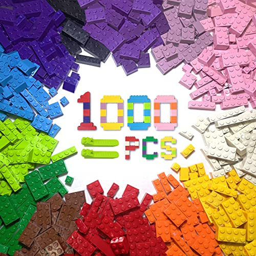 Classic Bausteine 1000 Teile Nachgerüstete Version,1.2 Kilogramm Klemmbausteine,Bricks Bausteine Kompatibel Mit Allen Gängigen Marken Steine Box,Geeignet für Jungen und Mädchen ab 6 Jahren Spielzeug