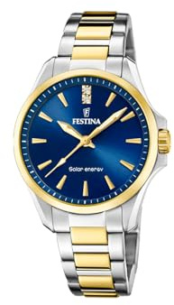 Festina Solar Energy F20655/4 Wristwatch for women Solar Operation | Quartz Movement, High Resistance Mineral Glass, Waterproof 5 ATM F20655/4, Solar Energy