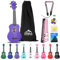 EastRock Sopran-Ukulele für Anfänger, Hawaiianische Ukulele, 21 Zoll für Erwachsene, Yukulele Set mit Booklet Tasche (Violett)