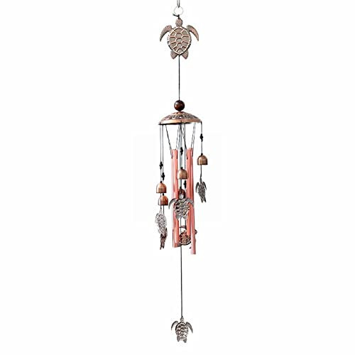 wojonifuiliy01 Vintage Metall Schmetterling Schildkröte Windspiele Home Terrasse Kupfer Farbe Outdoor montiert hängende Dekorationen (Black, One Size)