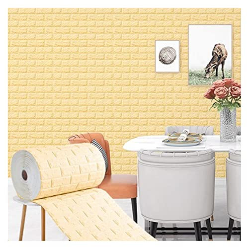 Wandaufkleber Beiger Dreidimensionaler 3D-Wandaufkleber, Selbstklebende Tapete, Weicher, Kollisionssicherer, Wasserdichter Wandaufkleber, for Wohnzimmer, Schlafzimmer, Kinderzimmer (Color : Beige, S
