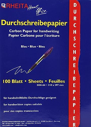 Rheita Durchschreibepapier blau schreibend, Mappe mit 100 Blatt