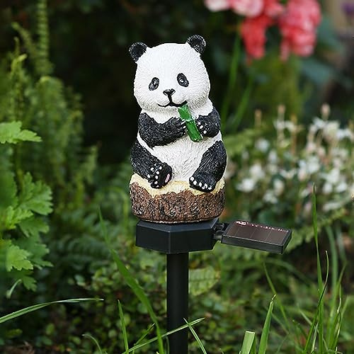 Solarbetriebene LED-Leuchten für den Garten, Panda, Tier, Rasen, Ornament, wasserdichte Lampe für Garten, Rasen, Terrasse, Hof, Dekoration