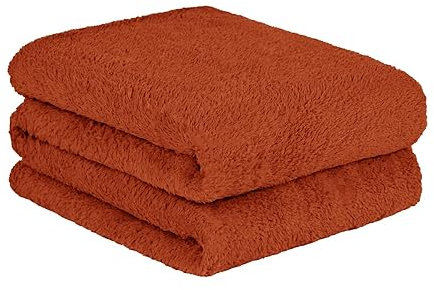 Brentfords Sofa-Überwurf, Teddy-Fleece, gebranntes Orange, Winterdecke, Rost-Überwurf für Bett, warme, ultraweiche, Dicke Fleece-Decke, Couch-Überwurf, Überwürfe für Sofas, 150 x 200 cm, Rost