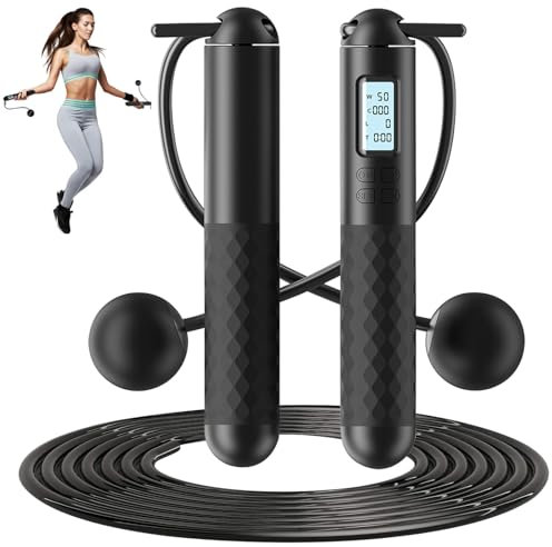 Audasi Cordes À Sauter Sans Fil 2 En 1 Avec Compteur Cordes À Sauter Digitales Avec Affichage Lcd Cordes À Sauter De Boxe Portables Pour Adultes Enfants Brûler Des Calories