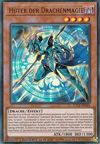 CT15-DE004 - Hüter der Drachenmagie - Ultra Rare - 1. Auflage - Deutsch - 2018 Mega-Tins - mit LMS Trading Fieldcenter-Karte Yugioh