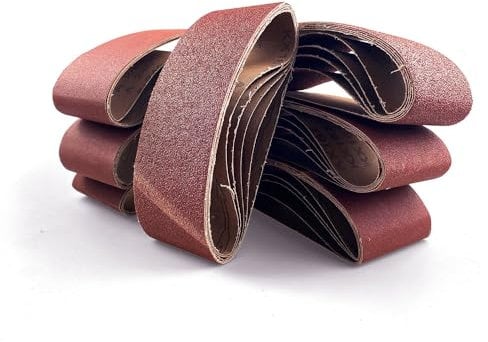 Nastri abrasivi 75 x 457 mm Set di Nastri Abrasivo 5 x grana 40/60/80/120/180/240/320/400 Per levigatrice ad aria compressa, metallo, legno(40 pezzi)