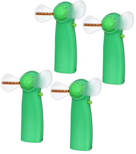 Zerodeko Handventilator mit Led, Leise, Tragbar für Zuhause und Büro | ABS und Pvc, 64-farbiger Leuchteffekt, Kleiner Ventilator Kinder, 4 Stück-pack Zufällige Farbe