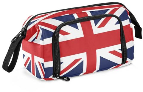 Mnsruu British Flag Union Jack Pencil Case Big Capacity Pen Bag Stationery Pencil Pouch Zipper for Student Teen School Office