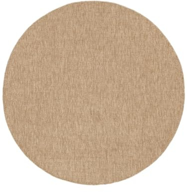 RugVista Jutte In & Outdoor-Teppich, Rund, Ø 200 cm, Beige | Moderne, Niedriger Stapel, Nur Handwäsche, Oeko-Tex 100, UV-beständig, Küche, Patio