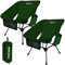 JONRRYIN Campingstuhl Faltbar, Portable Klappstuhl Camping Ultraleichter Camping Stuhl Strandstuhl mit DREI Seitentaschen und Stabile Rückwand für Outdoor, Picknick, Strand (2, Grün)