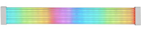 Mars Gaming MCA-16X, Câble d'Alimentation ARGB 16PIN (8+8) PCIe pour Carte Graphique, LED Ultra-lumineuses, Éclairage ARGB Synchronisé, Câble Monocouche Silicone Flexible avec Bande Lumineuse Latérale