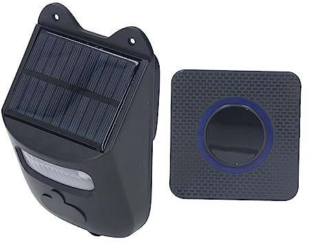 Fockety Campanello Solare, Luci a LED Campanello per Porta Ricarica USB Rilevamento Movimento 110-240 V per Giardini (Spina europea)