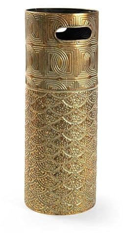 GICOS SRL Portaombrelli in Ferro Tondo Oro Anticato 20 x 56 cm