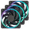 Fractal Design Momentum 12 RGB - Leiser PC-Gehäuselüfter - 120 mm - ARGB Gen 2-16 LEDs - Flüssigkristallpolymer (LCP) Flügel - Fluiddynamisches Lager (FDB) - Kühlleistung - Schwarz - 3er-Pack