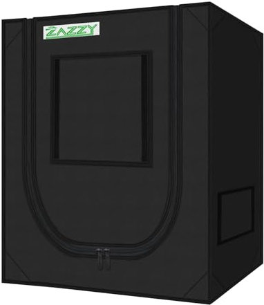 zazzy Wachstumszelt, 45,7 x 76,2 x 91,4 cm, Hydrokultur, strapazierfähig, dunkler Raum, reflektierend, Mylar, Wachstumszelte mit Fenster und Bodenwanne für Zimmerpflanzen