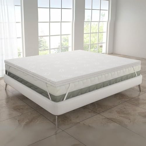 MAXIME MAISON - Topper Memory Foam 160x190 5 cm (Medio/Rigido) Matrimoniale Ortopedico Antiacaro e Anallergico: Il Topper che Promette Sogni d'Oro