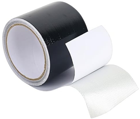 DMJJSD® Nastro adesivo di riparazione per teloni in tessuto, 6 m x 8 cm, in polietilene, ad alta forza adesiva, impermeabile, per riparazioni di camion, teloni in tessuto (nero)