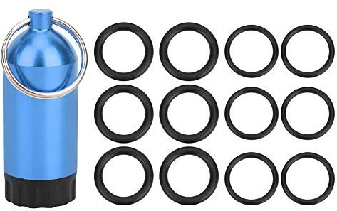 ChengyuWei Scuba Diving Mini Tank Key Ring with Brass Pick and O Rings Tool, Scuba Diving Tank, Diving Cylinder Valve with O Rings Dive Kit, Diving Cylinder Valve Sealing Ring (Blue)