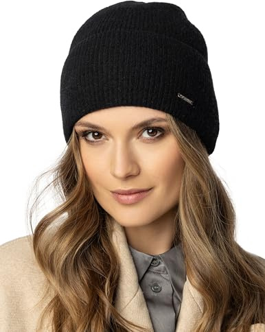 VIVISENCE Winter Mütze Für Damen Beanie Strickmütze Mit Umschlag-Saum Ohne Innenfutter Extrem Weich Herbst Gemütlich Ideal Für Kalte Wintertage Und Outdoor-Aktivitäten Modell 7096
