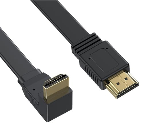 LARRITS 50cm Flaches HDMI 2.0 Kabel 90-Grad Aufwärtswinkel, Ultra HD mit Ethernet unterstützt 4K 60HZ 1080p, 3D, für PC HDTV TV Box Monitor Wandmontage DVD Player (Aufwärtswinkel)