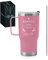 Maverton Mug Isotherme avec Paille en Acier Inoxydable Rose - Capacité 600 ml - Mug de noel avec gravure - Cadeau Personnalisé pour Noël - Idee Cadeau Femme Noel repos
