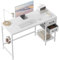 Cubiker Computer Home Office Desk with Drawers, 120x50 cm Small Study Writing Table, Simple Modern PC Desk, White