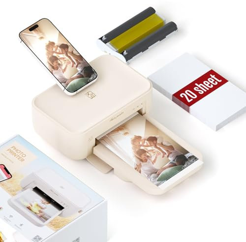 Inncen CP4100 Mini Imprimante Photo Mobile Wi-Fi, Portable et Sans Fil, Avec 20 Feuilles de Papier, Impression Vidéo AR, Sublimation Thermique