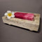 Porte-savon en marbre - 10 x 15 cm - En pierre naturelle - Aspect moderne - Accessoire de salle de bain - Marbre beige - Élégance classique - Assiette à bijoux ou étagère pour clés