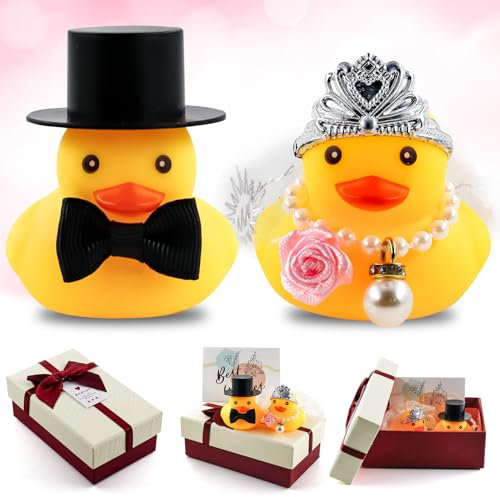 Hochzeitsenten, Brautpaar Quietscheente Hochzeitspaar für Hochzeitsgeschenk Partydekoration Hochzeitsdekoration, Braut & Bräutigam Geschenk