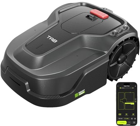 Rasenmäher Roboter Mähroboter - TAB HyperMow intelligentes Kartenzeichnen und Pfadplanung Rasenroboter, Rasenmäher Roboter Tagesabdeckung bis zu 600 qm, Steuerung über APP und 2.4G WiFi oder Bluetooth