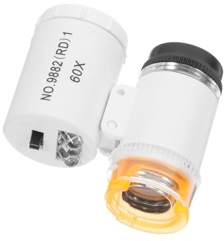 HEATSHAKING Professional Handheld Microscope with Led Lights for Coin Jewelry and Antique Inspection Compact and Portable Magnifier for Hobbyists and Collectors