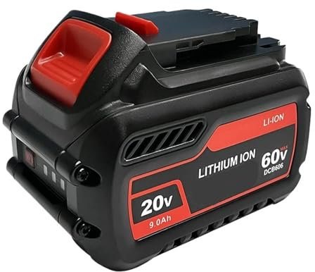 WVGFAUXA Battery Pack 9000mAh 20V 60V 120V MAX Multivolt Li-ion Rechargeable Battery,Compatible For Dewalt Power Tools DCB606 DCB609 DCB205 DCB204 DCB206 DCB209