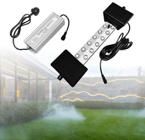 Fogger Machine à fumée à ultrasons, 12 têtes, 9000 ml/h, 400 W, avec bouée, alimentation étanche IP67, parfaite pour la décoration d'Halloween