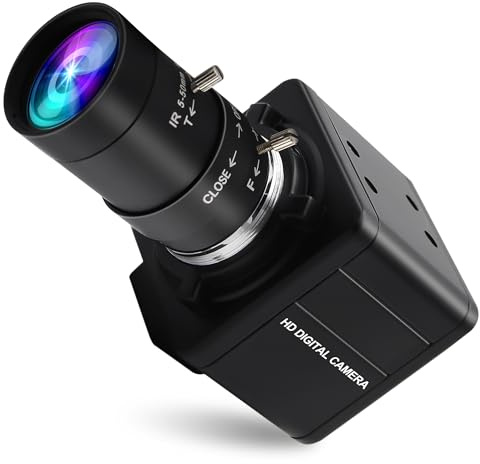 Magnolia High Speed 800P 120fps 480P 210fps USB Camera Global Shutter Monochrome HD Webcam with 5-50mm Telephoto Lens, 10X Manual Zoom Golf Swing Webcamera for Raspberry Pi Windows Mac
