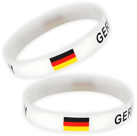 2 Stück deutsches Armband,Deutschland Silikon Armband,Deustland Dekor für Sport Parade Party Bracelet German