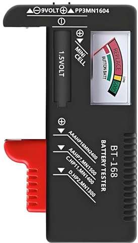 Testeur de Piles Universel,Testeur de Piles numérique,pourAA, AAA, C, D, 9V et 1.5V - Contrôleur de Tension de Batterie, Portable et Facile à Utiliser (Style pointeur)