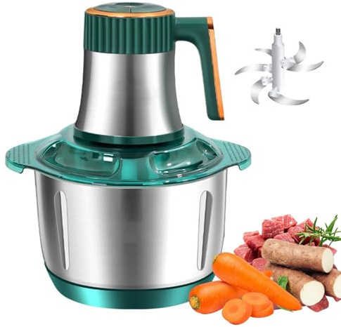 Picadoras de carne 500W, procesador de alimentos y licuadora de 5L con 6 cuchillas afiladas, control de 5 velocidades, picadora eléctrica de alimentos para carne, verduras, frutas y frutos seco green